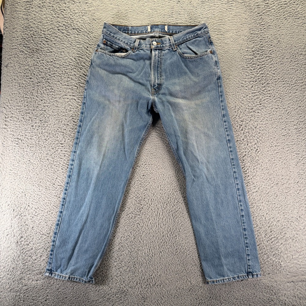 Levi's 505 Jeans Mens 34x29 Blue Cotton Denim Straight Travel Workwear Faded